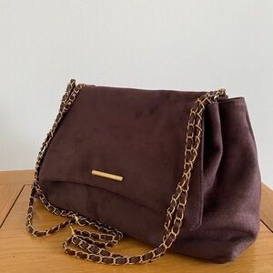 Elegant Brown Chain Shoulder Bag